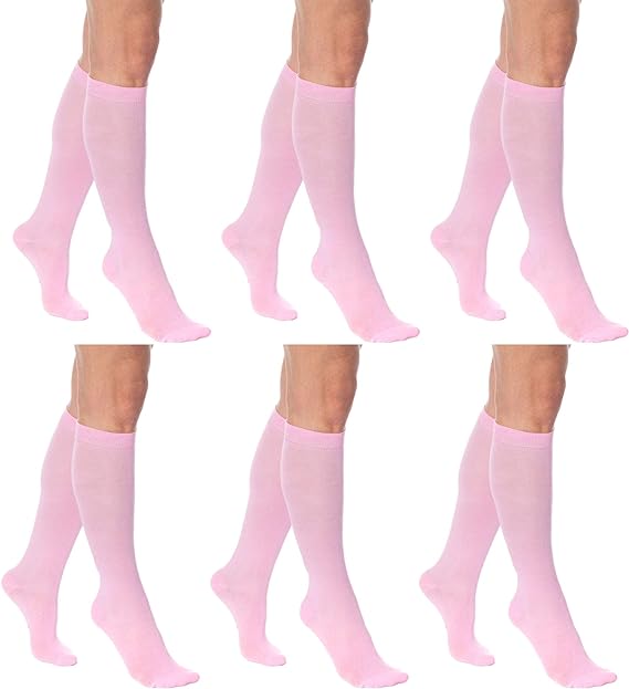 6 Pairs - Women's Knee Over The Calf Cotton Socks-5