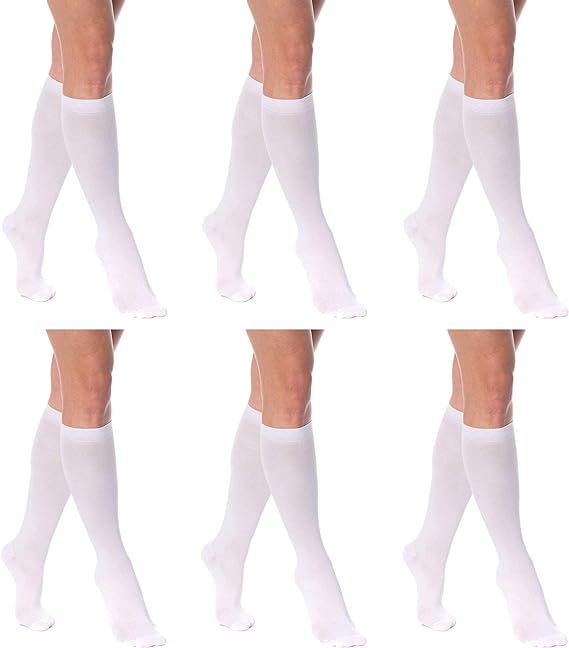 6 Pairs - Women's Knee Over The Calf Cotton Socks-6