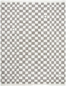 Kieu Taupe Checkered Plush Rug-6