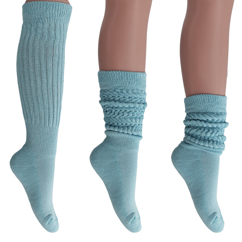 1 Pair - Women's Extra Long Heavy Slouch Cotton Socks-16