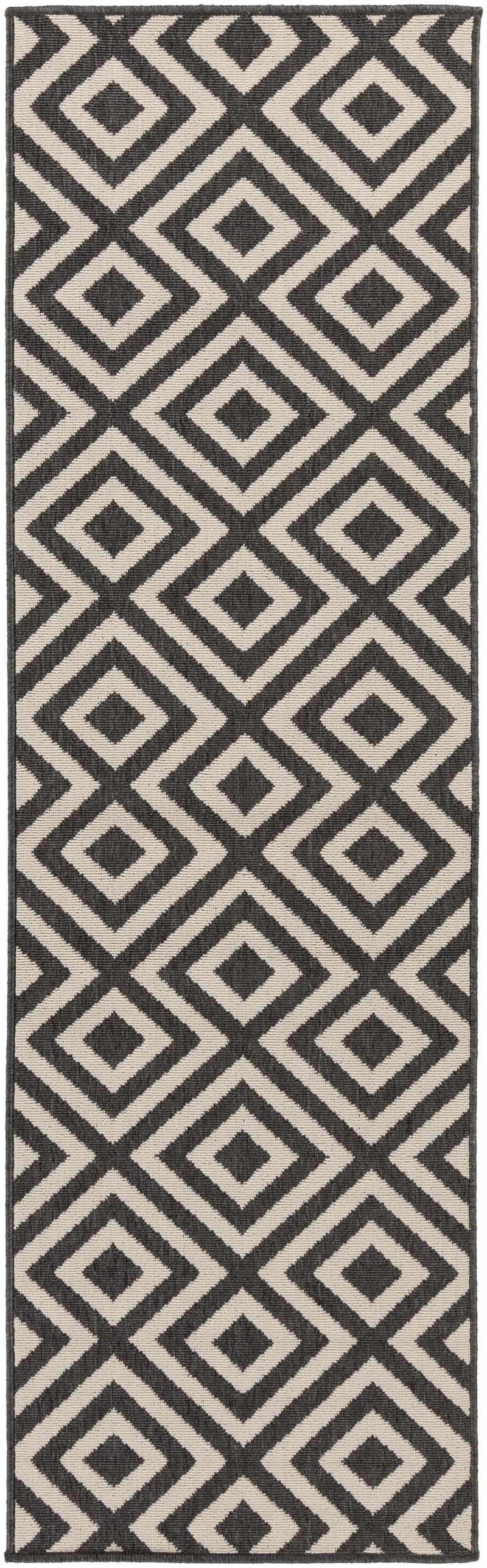 Spilsby Black Trellis Outdoor Rug-5