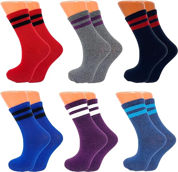 6 Pairs - Tennis Crew Socks for Women Cotton Athletic Sport Running Socks-5