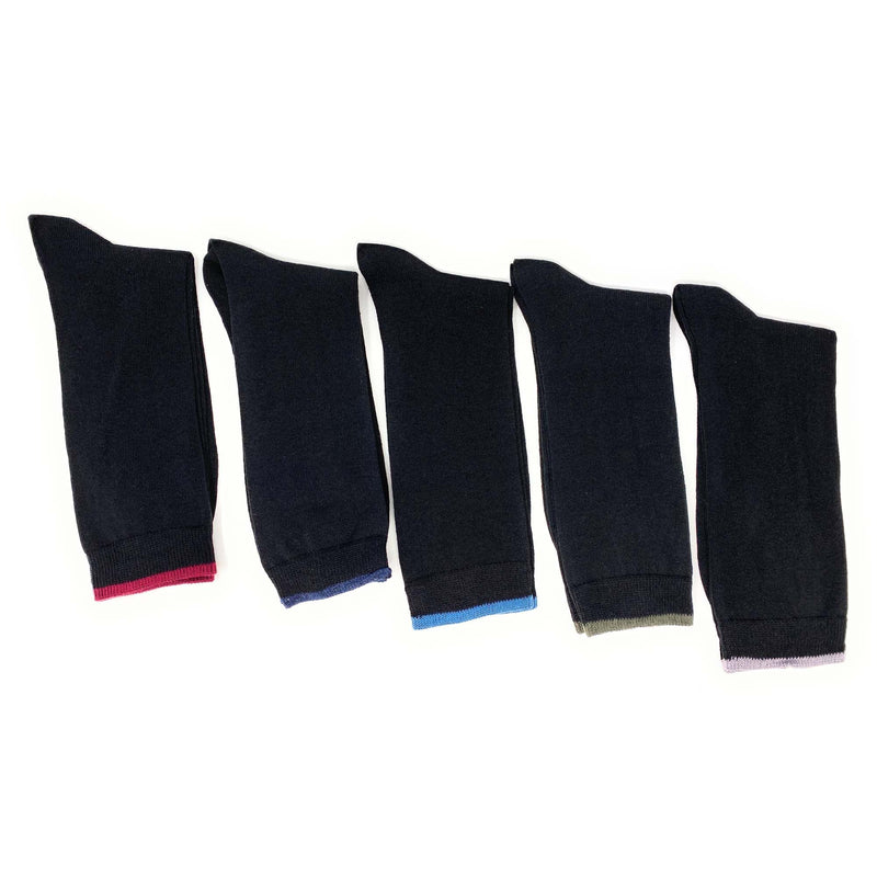 Men’s Cotton Crew Dress Socks 5 Pairs Business Casual Moisture-Wicking-1