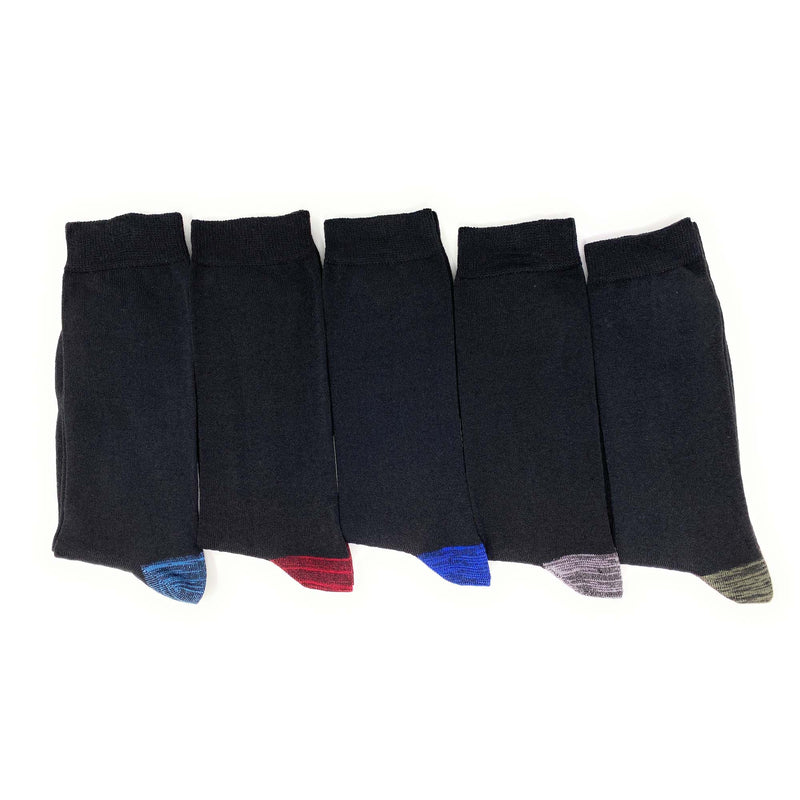 Men’s Cotton Crew Dress Socks 5 Pairs Business Casual Moisture-Wicking-3