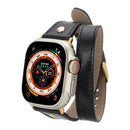 Syracuse Double Tour Leather Bands for Apple Watch 9, Ultra 2 and SE-4