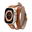 Syracuse Double Tour Leather Bands for Apple Watch 9, Ultra 2 and SE-0
