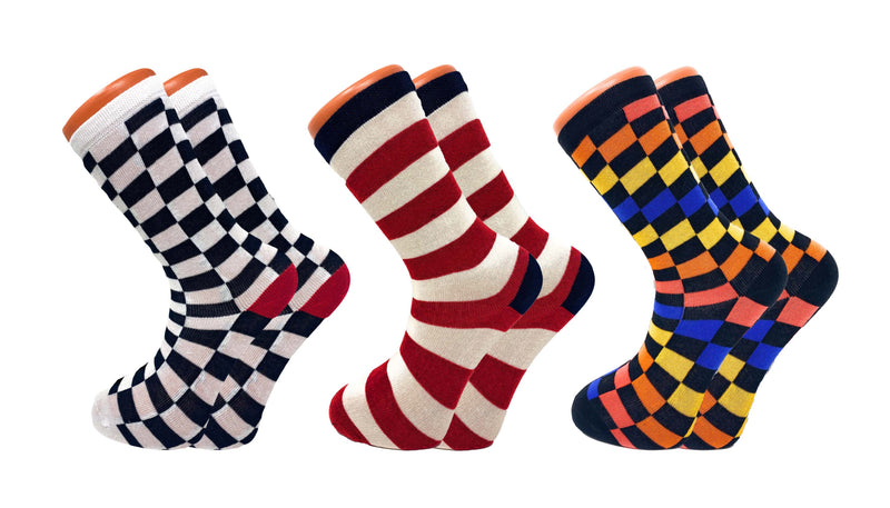 3 Pairs - Colorful Funny Socks Novelty Crazy Cotton Crew Dress Socks-0