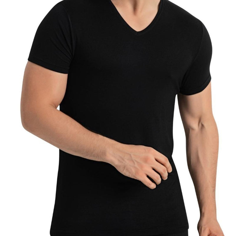 1 Pack - Premium V Neck T Shirts for Men Rayon Made from Bamboo Tees Moisture Wicking Undershirts-3