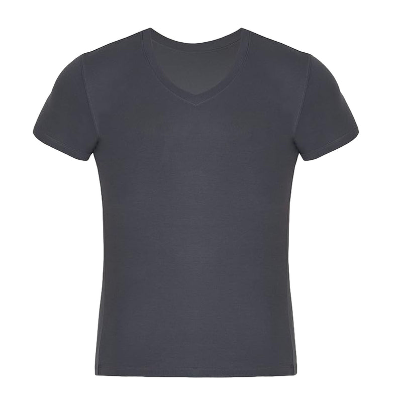 1 Pack - Premium V Neck T Shirts for Men Rayon Made from Bamboo Tees Moisture Wicking Undershirts-1