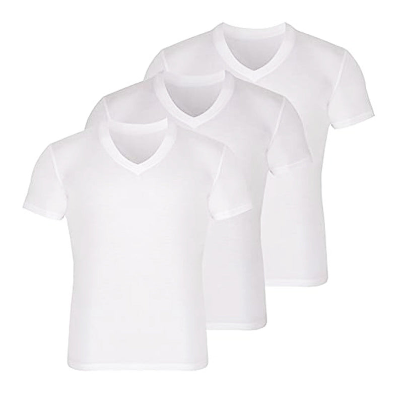 3 Pack - V Neck T Shirts for Men Rayon Made from Bamboo Tees Breathable Undershirts-1