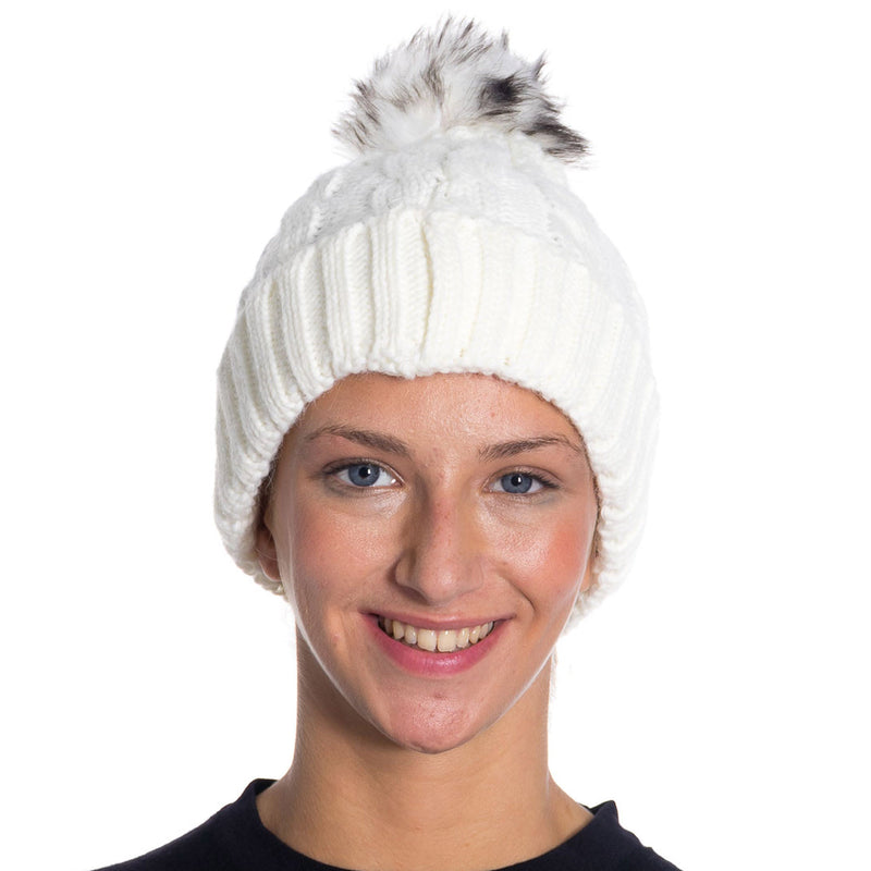 1 Pack - Winter Knitted Slouch Beanie Hat with Pom Pom for Women Winter Hat Beanie-4