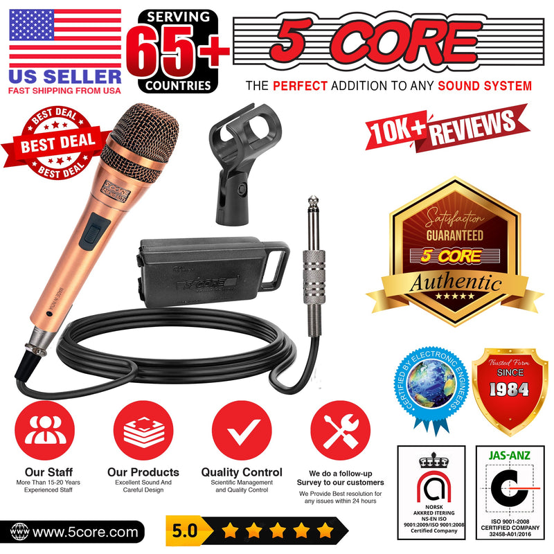 5 Core Microphone Professional Dynamic Karaoke XLR Wired Mic w ON/OFF Switch Pop Filter Cardioid Unidirectional Micrófono -ND-807 CoppereX-14