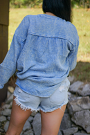 Naomi Crinkle Textured Loose Henley Top-1