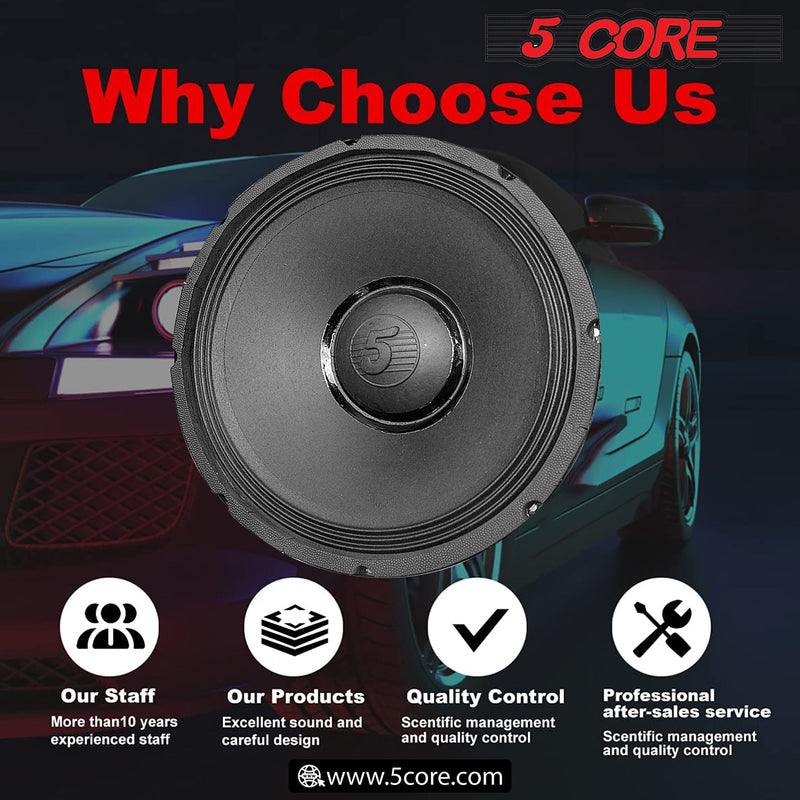5 CORE 15 Inch Subwoofer Speaker 3000W Peak High Power Handling 300W RMS 15" Replacement 8 Ohm Pro Audio DJ Sub Woofer w/ CCAW Voice Coil Steel Frame 90oz Magnet - 15-185 MS 300W-15
