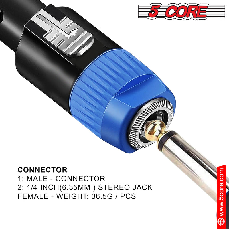 5 Core Speakon Audio Jack Male Audio Pin Speaker Adapter Connector Units - speakon 2 pcs-10