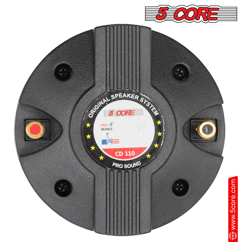 5 Core Horn Tweeter Replacement Compression Driver 110W RMS Tweeter 8 Ohm Compact PA horn Speakers All Weather Horn Speakers 18 T.P.I Tapping -CD 110-1