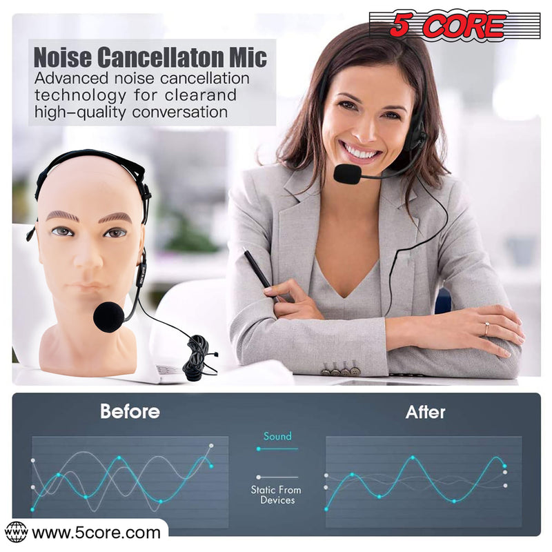 5 Core 3.5mm Head-Mounted Wired headset microphone Condenser Headworn Microphone with MIC-13