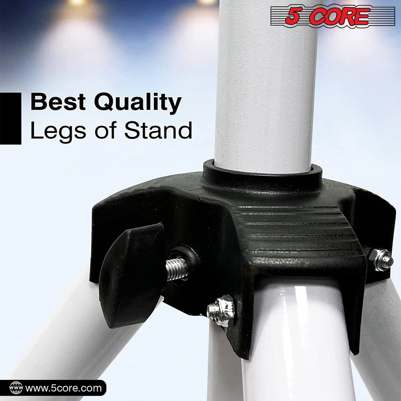 5 Core Speakers Stands 1 Piece White Height Adjustable Tripod PA Monitor Holder for Large Speakers DJ Stand Para Bocinas - SS ECO 1PK WH WoB-2