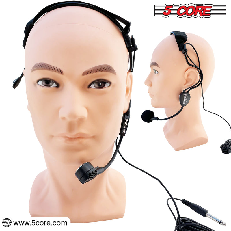 5 Core 3.5mm Head-Mounted Wired headset microphone Condenser Headworn Microphone with MIC-2