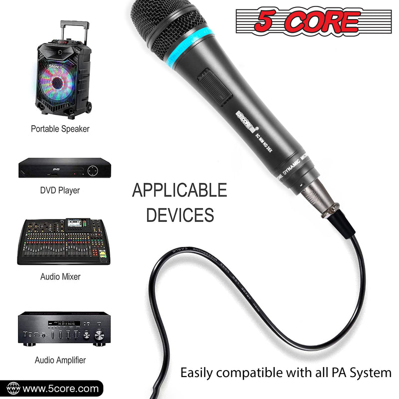 5Core Dynamic Microphone Cardioid Microphone Unidirectional Handheld Mic XLR Karaoke Microphone Singing ND-26X-11