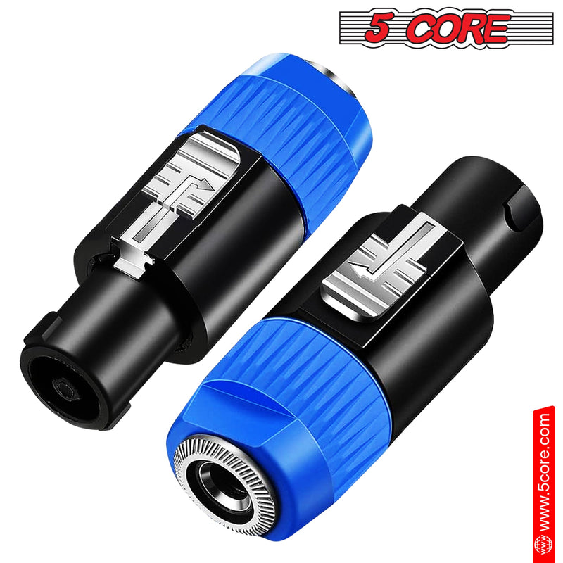 5 Core 2Pcs Speakon To 1/4 Adapter Connector, Upgraded 1/4 Female To Male Connector Speaker SPKN ADP 2PCS-14