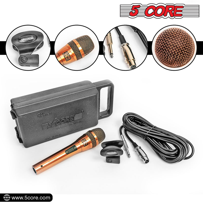 5 Core Microphone Professional Dynamic Karaoke XLR Wired Mic w ON/OFF Switch Pop Filter Cardioid Unidirectional Micrófono -ND-807 CoppereX-12