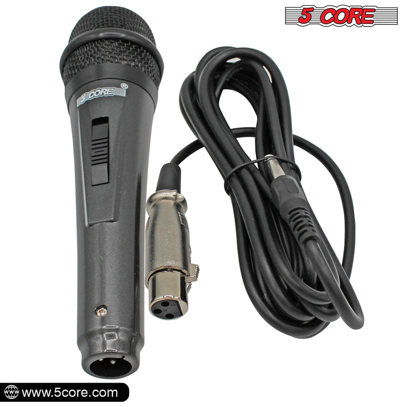 5 Core Microphone Professional Dynamic Karaoke XLR Wired Mic w ON/OFF Switch Pop Filter Cardioid Unidirectional Pickup Handheld Micrófono -PM 816-2