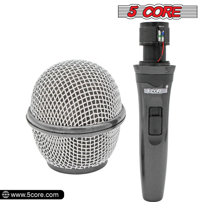 5 Core Karaoke Microphone Dynamic Vocal Handheld Mic Cardioid Unidirectional Microfono w On and Off Switch Includes XLR Audio Cable Mic Holder -PM 600-2