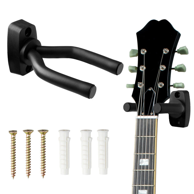 5 Core Guitar Wall Mount | Metal Guitar Hanger with Rotatable Soft Hook for All Size Guitars| Sturdy U-Shaped Holder | For Acoustic, Electric, Bass Guitar, violins, mandolins, ukuleles- GH IRON 1PC-0