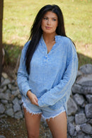 Naomi Crinkle Textured Loose Henley Top-10