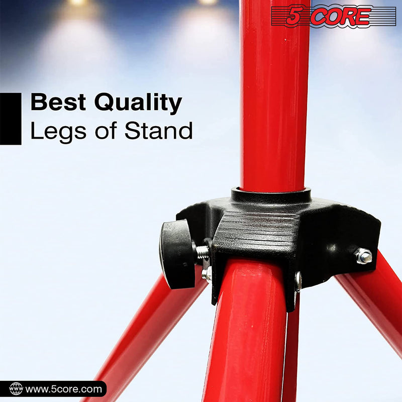 5 Core Speakers Stands 1 Piece Red Height Adjustable Tripod PA Monitor Holder for Large Speakers DJ Stand Para Bocinas - SS ECO 1PK RED WoB-2