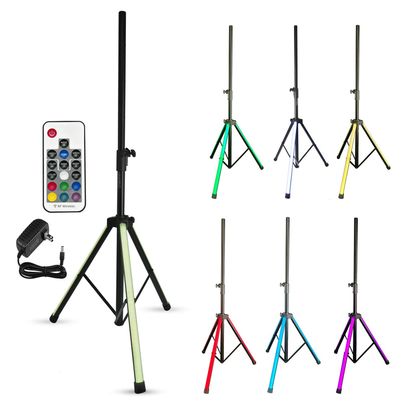 5 Core Speakers Stands with LED Lights Heavy Duty Height Adjustable Tripod PA Studio Monitor Holder for Large Speakers DJ Stand Para Bocinas - SS HD LGT-0