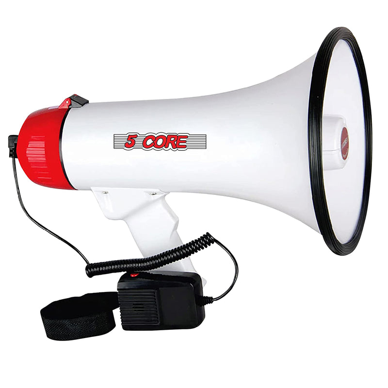 5 Core 10 Watt Professional Megaphone Clear & Far Reaching Sound- Multi-Function with Siren, Volume Control | Detachable Handheld Mic | for Indoor & Outdoor Sports, Emergency Response - 20 F-0