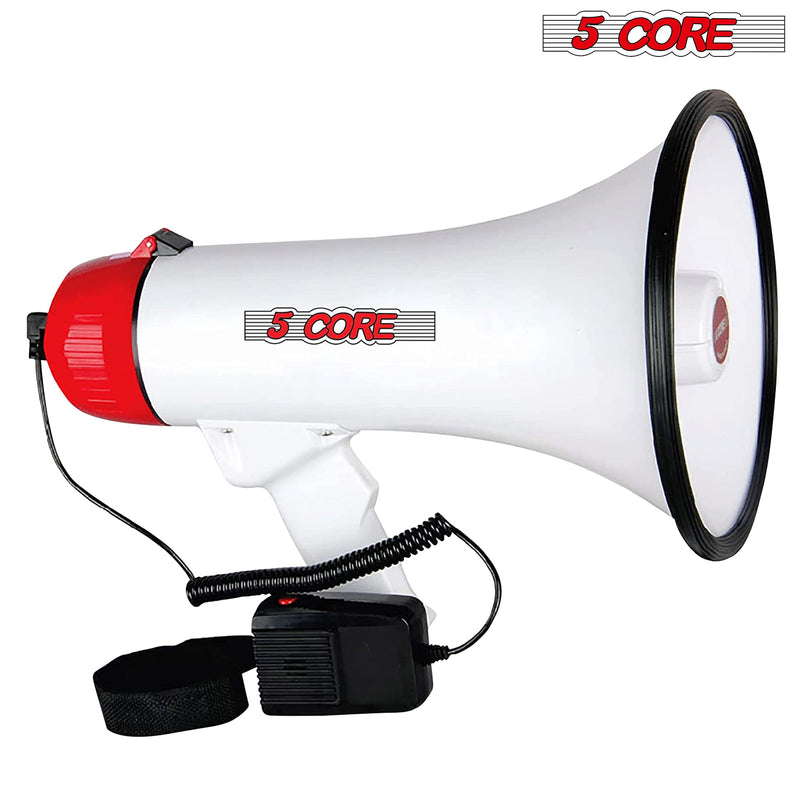 5 Core 10 Watt Professional Megaphone Clear & Far Reaching Sound- Multi-Function with Siren, Volume Control | Detachable Handheld Mic | for Indoor & Outdoor Sports, Emergency Response - 20 F-1