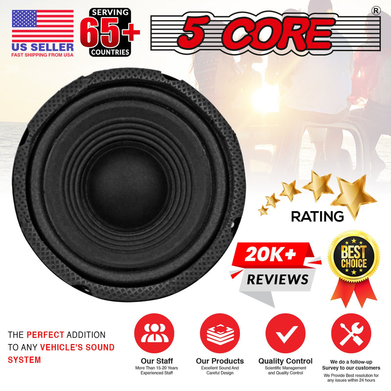 5 Core 5 Inch Subwoofer Car Speaker 20W RMS Mid Range DJ Sub Woofer 4 Ohm Premium Magnet Raw Replacement Stereo Subwoofers - CS-05 MR Pair-11
