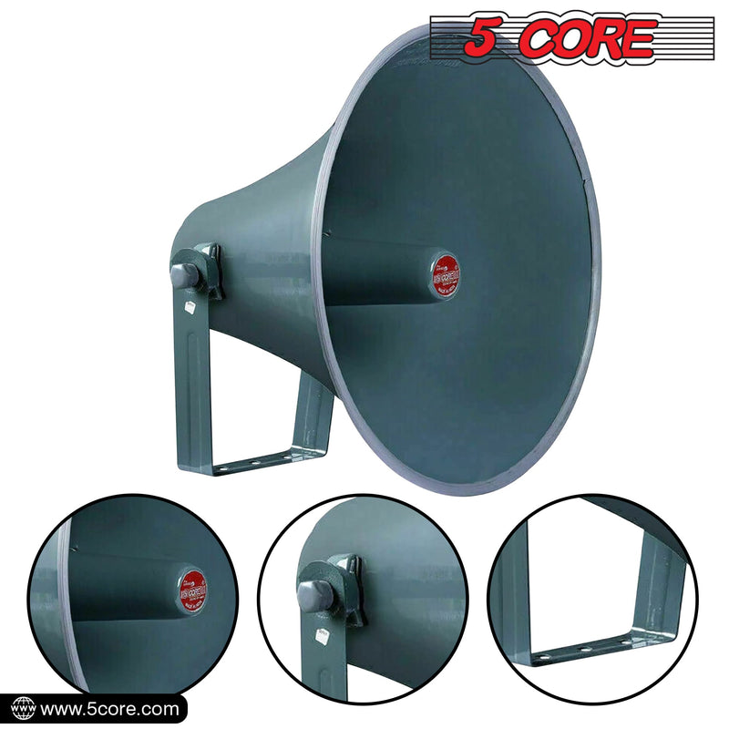 5 Core PA Horn Speaker 16 Inch Outdoor Horn Speakers All Weather Cone Speaker for CB Radio Premium Cornetas Amplificadas w Mounting Bracket -RH 16-1