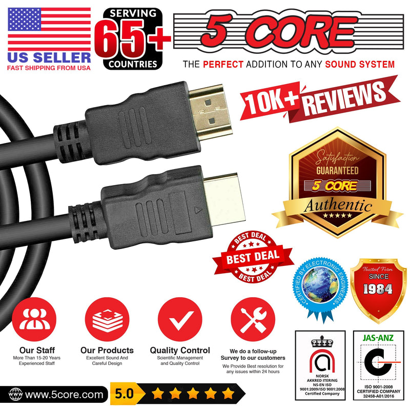 5 Core HDMI Cable Black| 18Gbps High-Speed, 4K@60H 6 Foot Cable|  Dynamic HDR, eARC, UHDTV, AMD FreeSync, DynamicView- HDMI 6F BLK-9