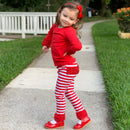 AnnLoren Baby Toddler Big Girls Boutique Red Ruffle Butt Leggings-7