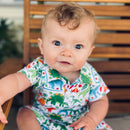 AnnLoren Dinosaur short sleeve Collar Baby/Toddler Boys Romper-1