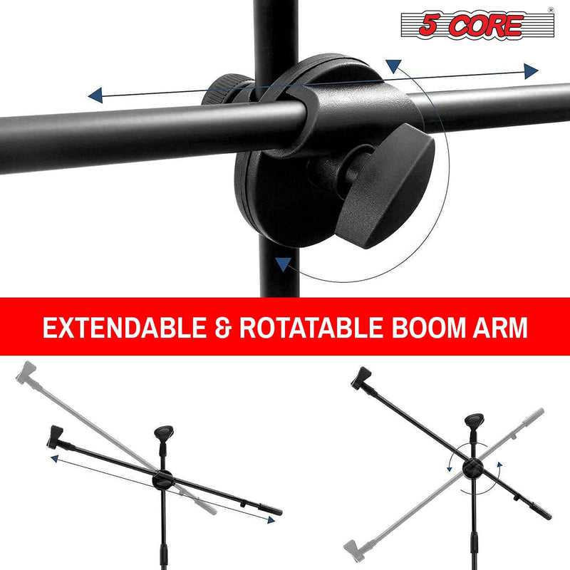 5Core  Microphone Stand - Universal Mic Stand and Height Adjustable Mic Arm Boom Arm MS DBL-5