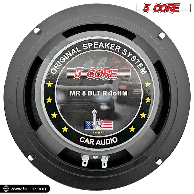 5 Core Car Speakers 8 Inch 580W PMPO 4 Ohm Midrange Speakers Built in Super Bullet Tweeters PRO Car Audio Subwoofer - MR 8 BLT R 4oHM-2