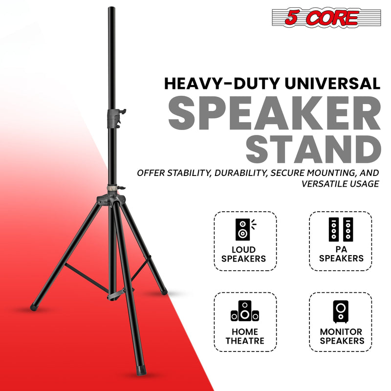 5 Core Air Cushion Speaker Stand Heavy Duty Tripod Hydraulic Speakers Stands Pole Air Powered Raising and Lowering Easy Height Adjustable Universal Studio Monitor Holder -SSHD HYD AIR BLK-6