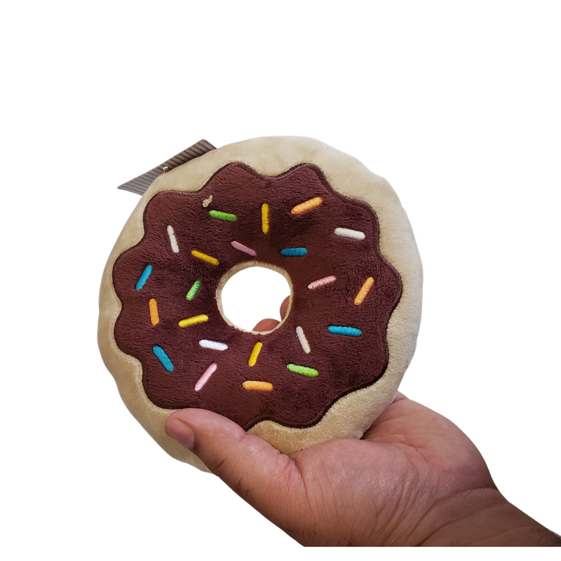 Chocolate Donut Plush Dog Toy-1