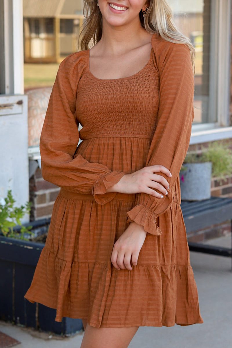 Grace Bishop Sleeve Smocked Tiered Mini Dress-4