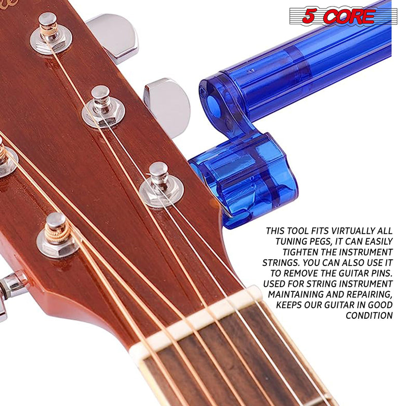 5 Core Guitar String Winder Blue 5 pieces| Professional Guitar Peg Winder with Bridge Pin Remover- SW L BLU 5PCS-6