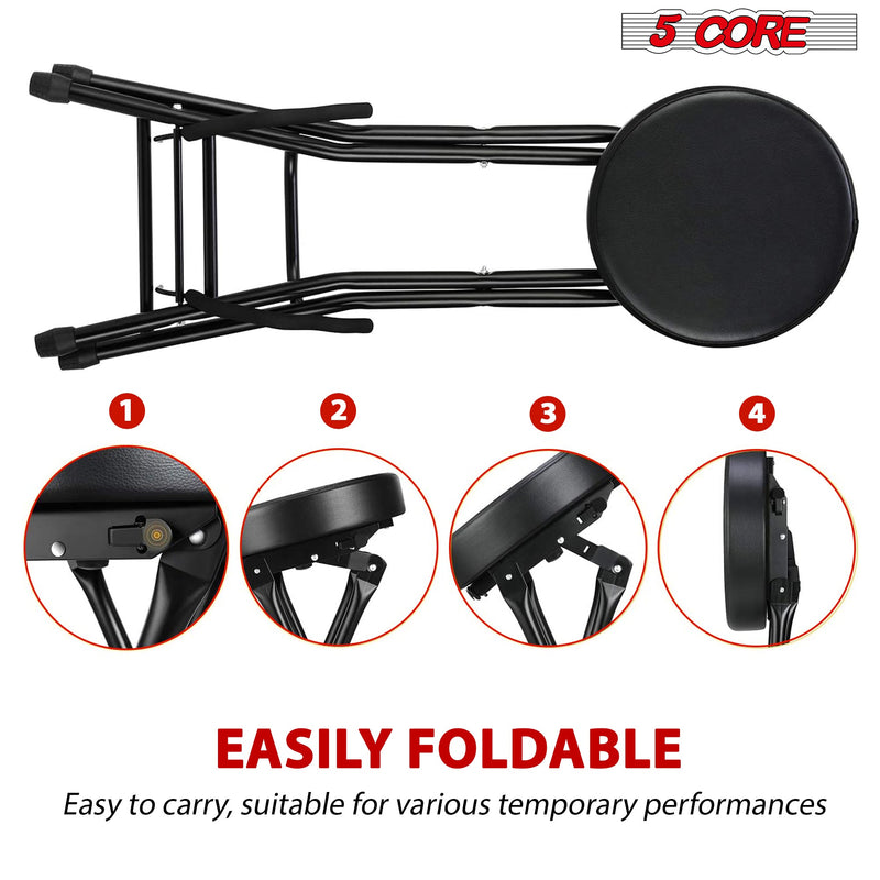 5 Core Guitar Stool Seat, Super Comfortable and Durable Guitar Stand Chair with Padded Guitar Holder for Guitar Players and Musicians- GSTOOL BLK-1