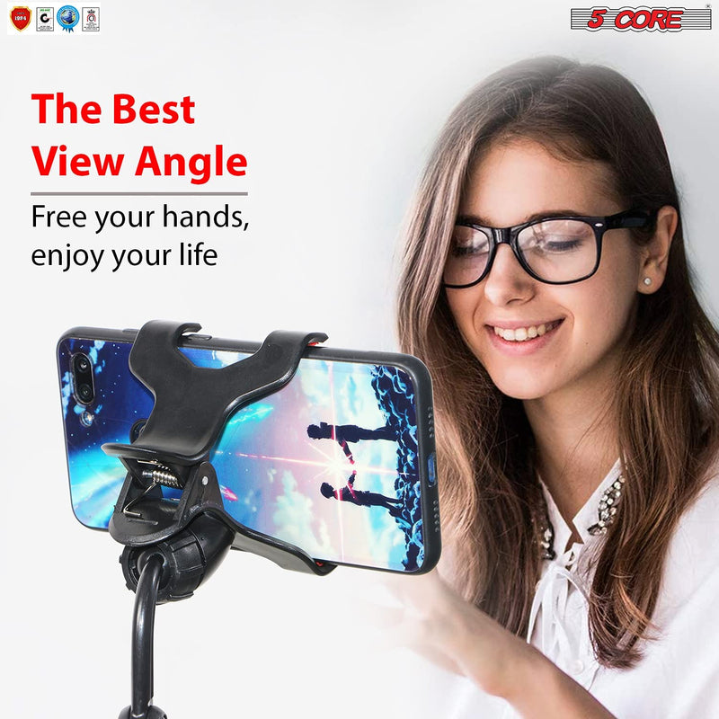 5 Core Cell Phone Stand, Adjustable Angle Height Desk Phone Stand, Thick Case Friendly Phone Holder Stand, Universal Phone Holder, 360 Rotateable, Sturdy & Built to Last- ZM 18-5