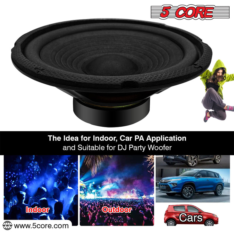 5 Core 8 Inch Subwoofers 1000W PMPO Raw Replacement Speaker 4 OHM Pro Audio Car Sub Woofer System Powerful Bass Sound Subwoofers -WF 890 DBL-6