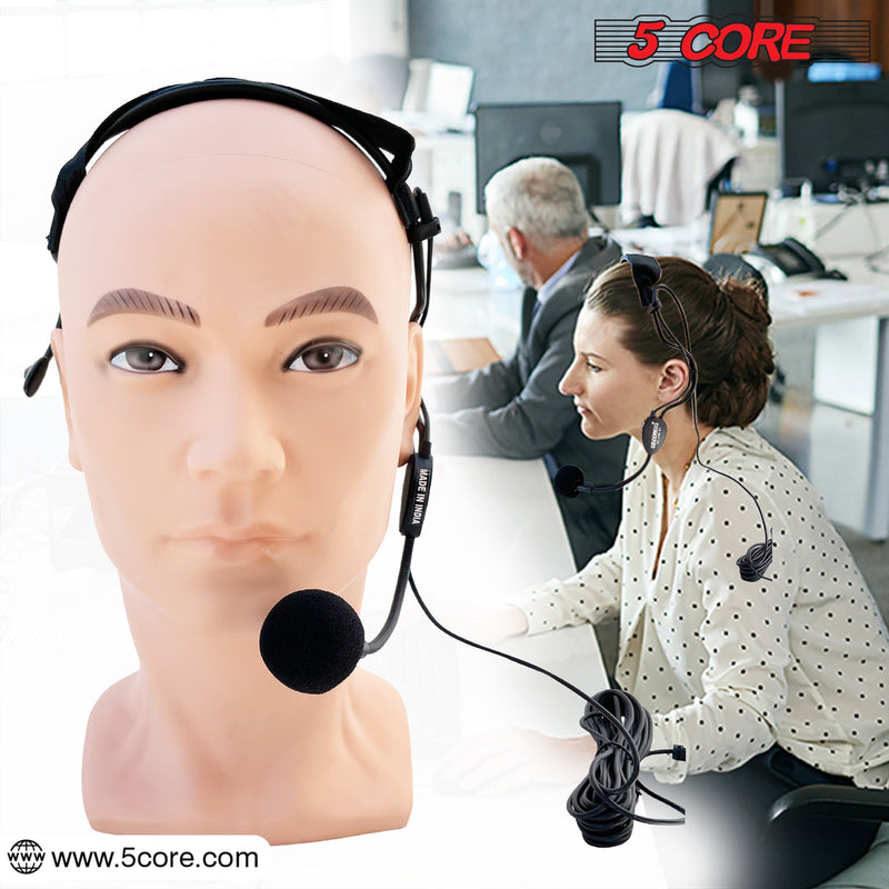 5 Core 3.5mm Head-Mounted Wired headset microphone Condenser Headworn Microphone with MIC-5