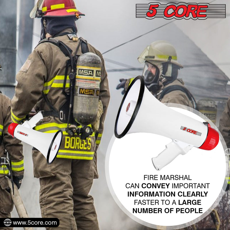 5 Core 10 Watt Professional Megaphone Clear & Far Reaching Sound- Multi-Function with Siren, Volume Control | Detachable Handheld Mic | for Indoor & Outdoor Sports, Emergency Response - 20 F-7